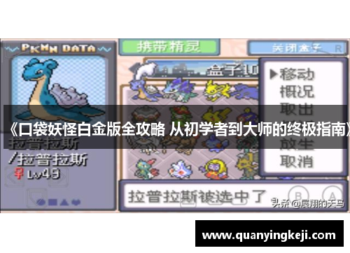 《口袋妖怪白金版全攻略 从初学者到大师的终极指南》